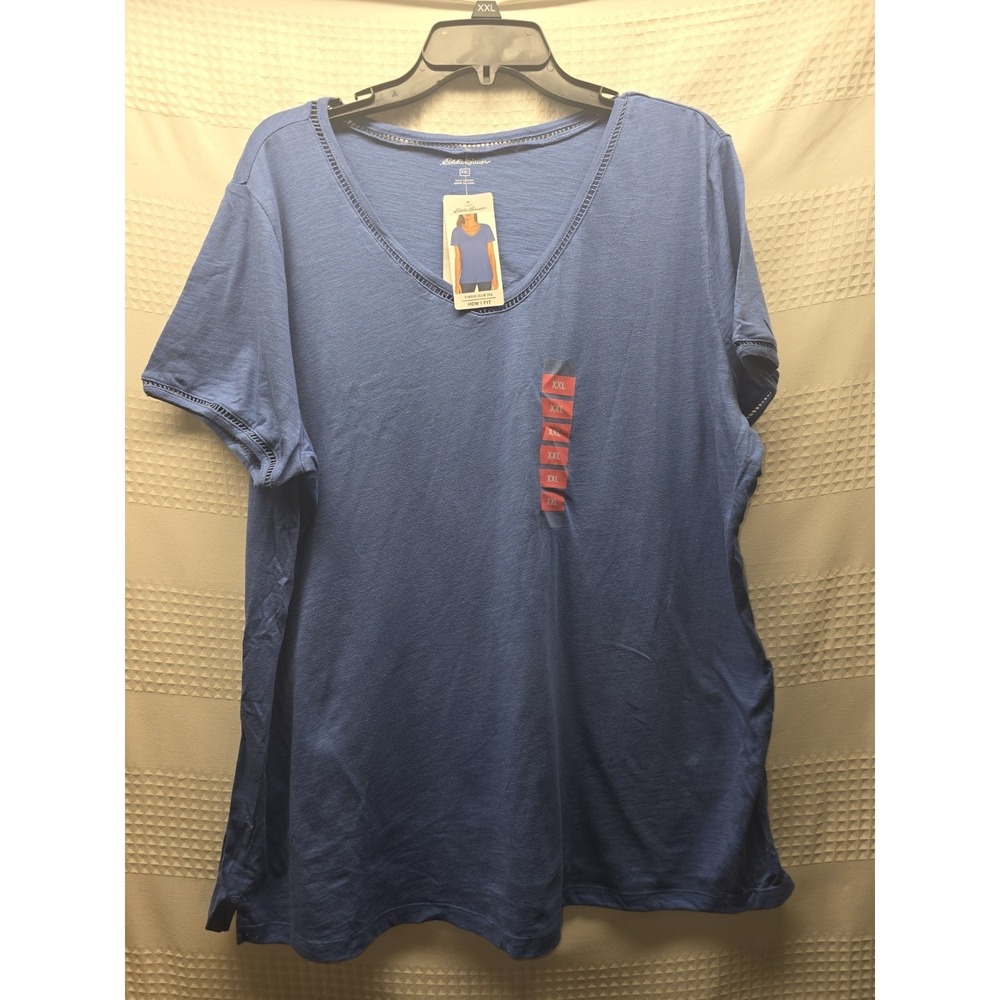 Eddie Bauer Tshirt Womens Size XXL Short Sleeve Blue